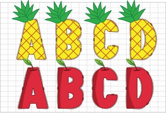 Fruit Alphabet  Font PNG with transparent background - Preview 2