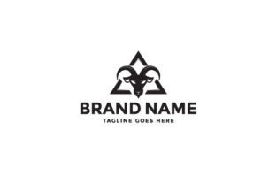 Goat and Triangle logo or icon design