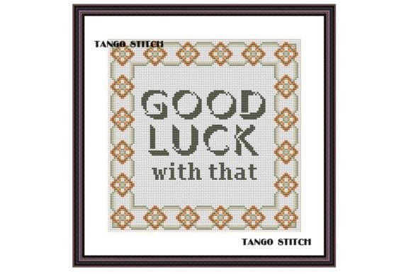 Good Luck Motivational Cross Stitch Art