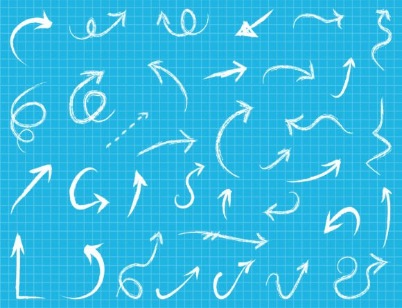 Hand-drawn Arrows. Simple Sketch Arrows