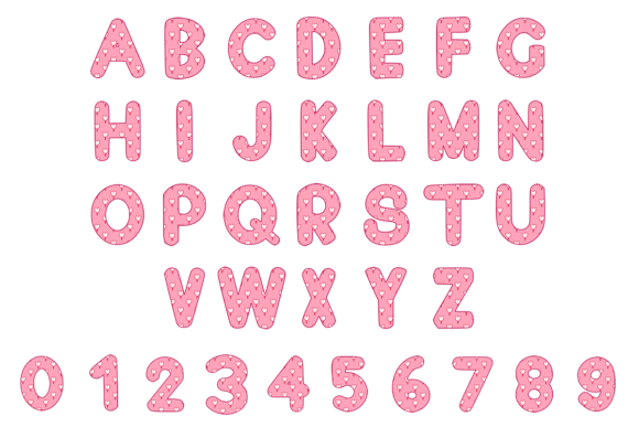 Heart Mirror Font PNG with transparent background - Preview 1
