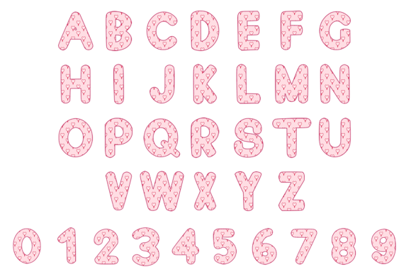 Heart Mirror Font PNG with transparent background - Preview 2