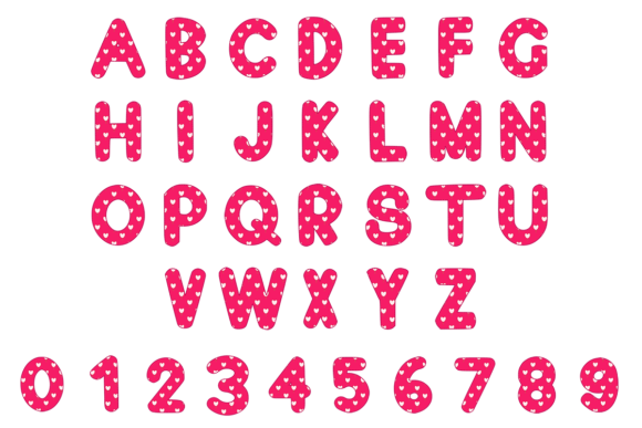 Heart Mirror Font PNG with transparent background - Preview 4