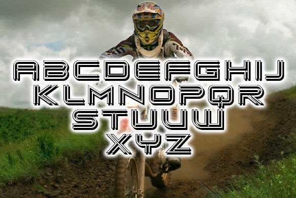 Moto Race Font PNG with transparent background - Preview 2