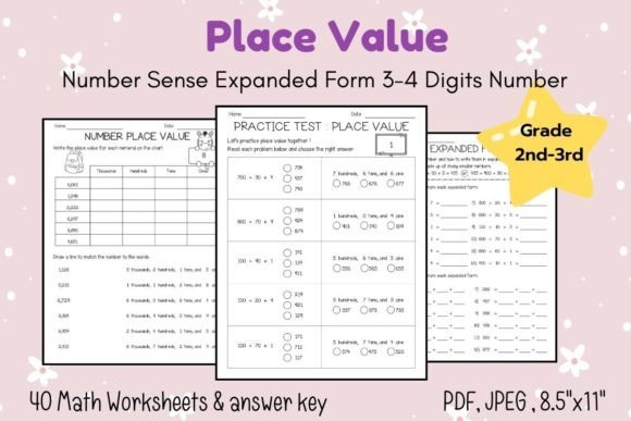 Number Sense Place Value Expanded Form Graphic by HappyDesign ...