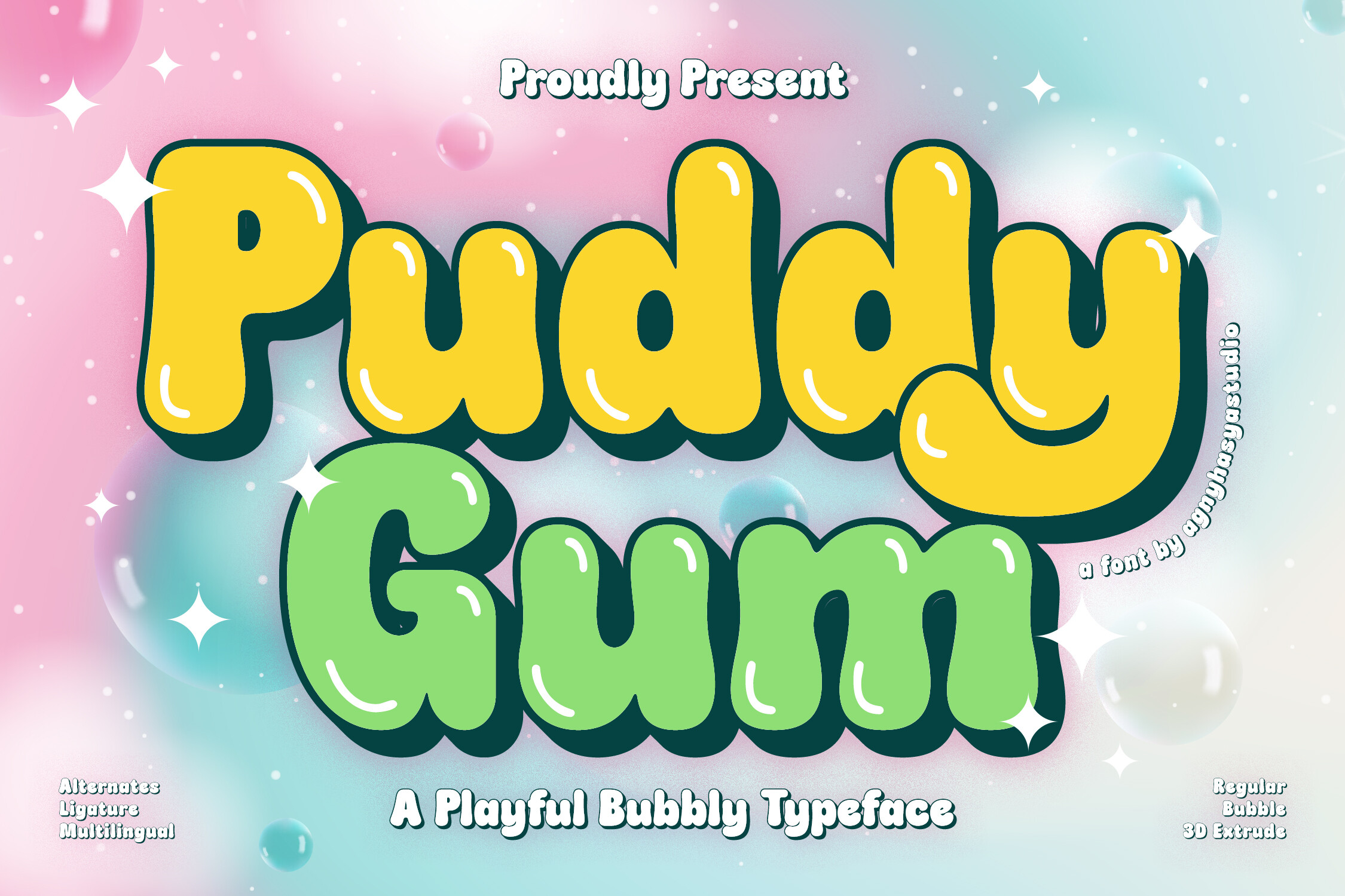 Puddy Gum preview, playful groovy bubbly