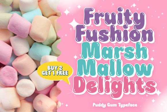 Puddy Gum Font PNG with transparent background - Preview 1