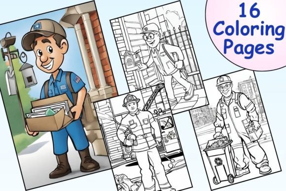 16 Community Helpers Coloring Pages