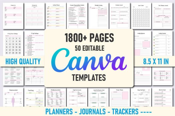 50 Editable Canva Planners Template
