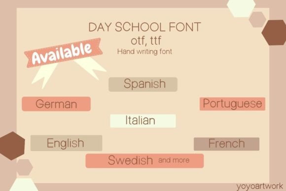 Day School Font PNG with transparent background - Preview 1