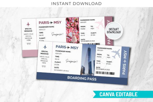Editable New Orleans Boarding Pass