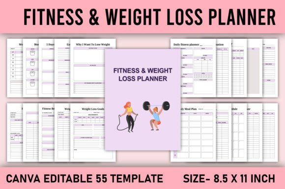 Fitness and Weight Loss Planner Canva