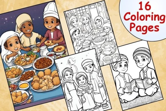 Happy Ramadan Coloring Pages for Kids