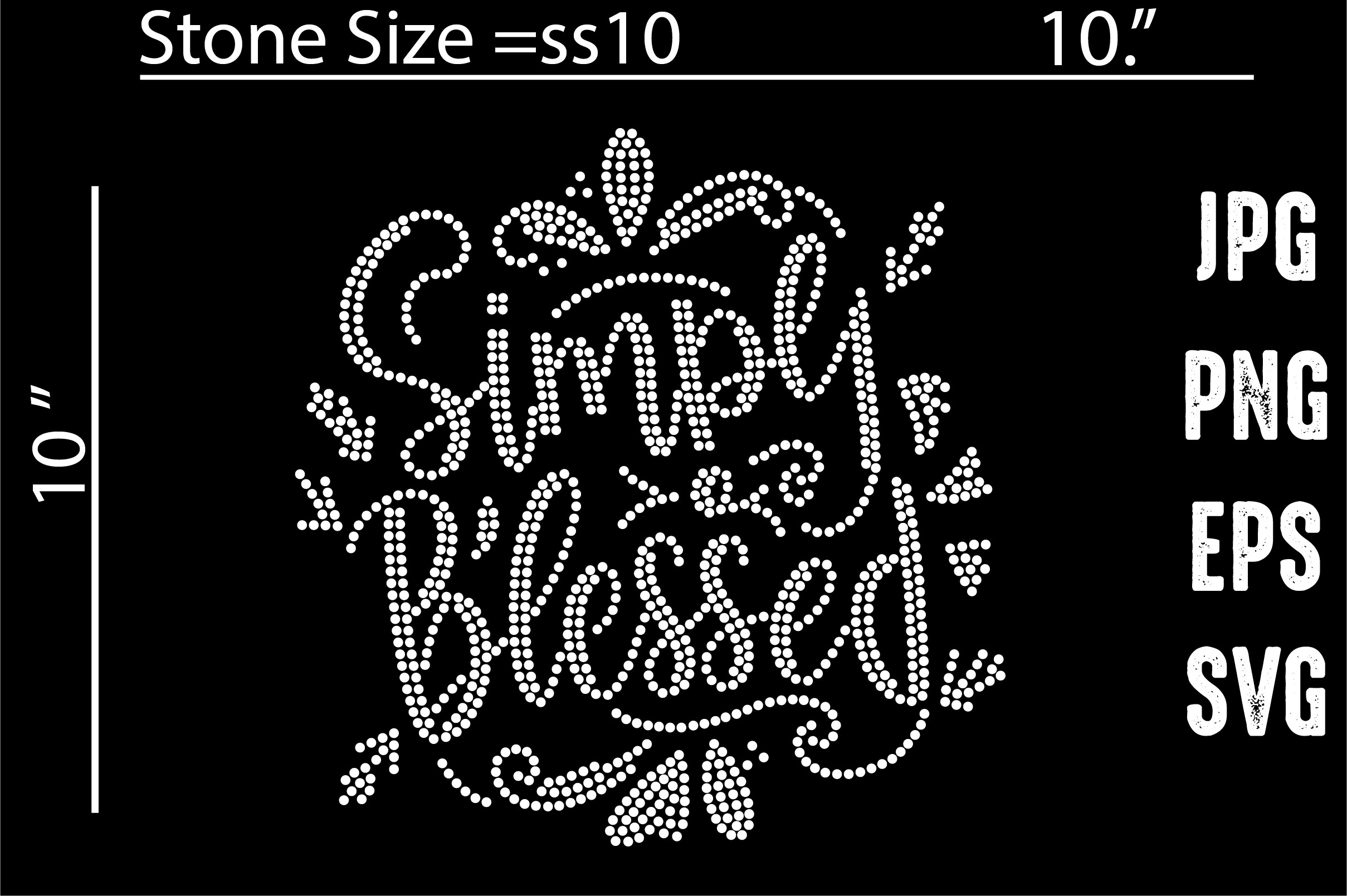 Simply Blessed Rhinestone Template Graphic by MRUMU · Creative Fabrica