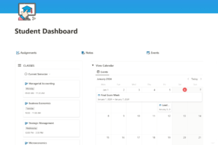 Student Dashboard Notion Template Graphic by HitaNotion · Creative Fabrica
