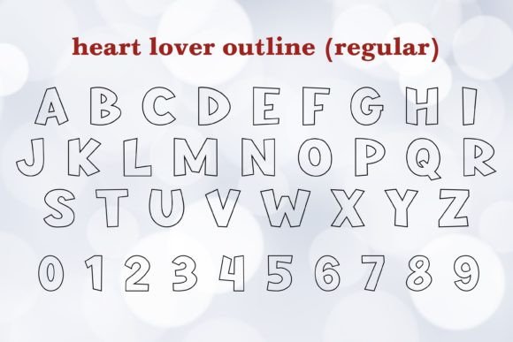 Heart Lover Outline Font PNG with transparent background - Preview 3