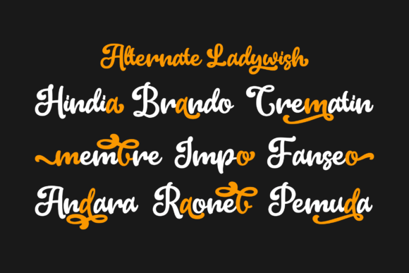 Ladywish Font PNG with transparent background - Preview 4