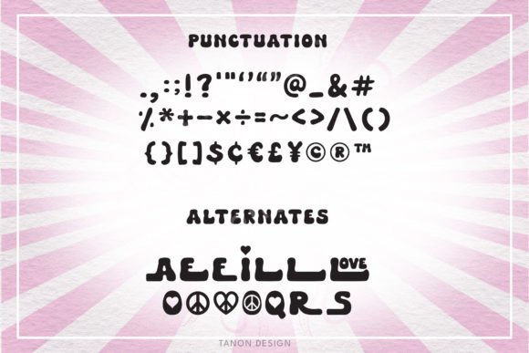 Lovely Retro Font PNG with transparent background - Preview 3