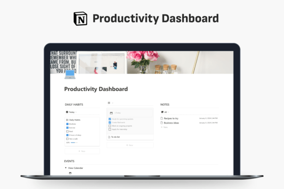 Productivity Dashboard Notion Template