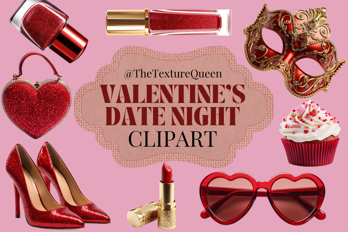 Realistic Valentine Clipart Set Red PNG
