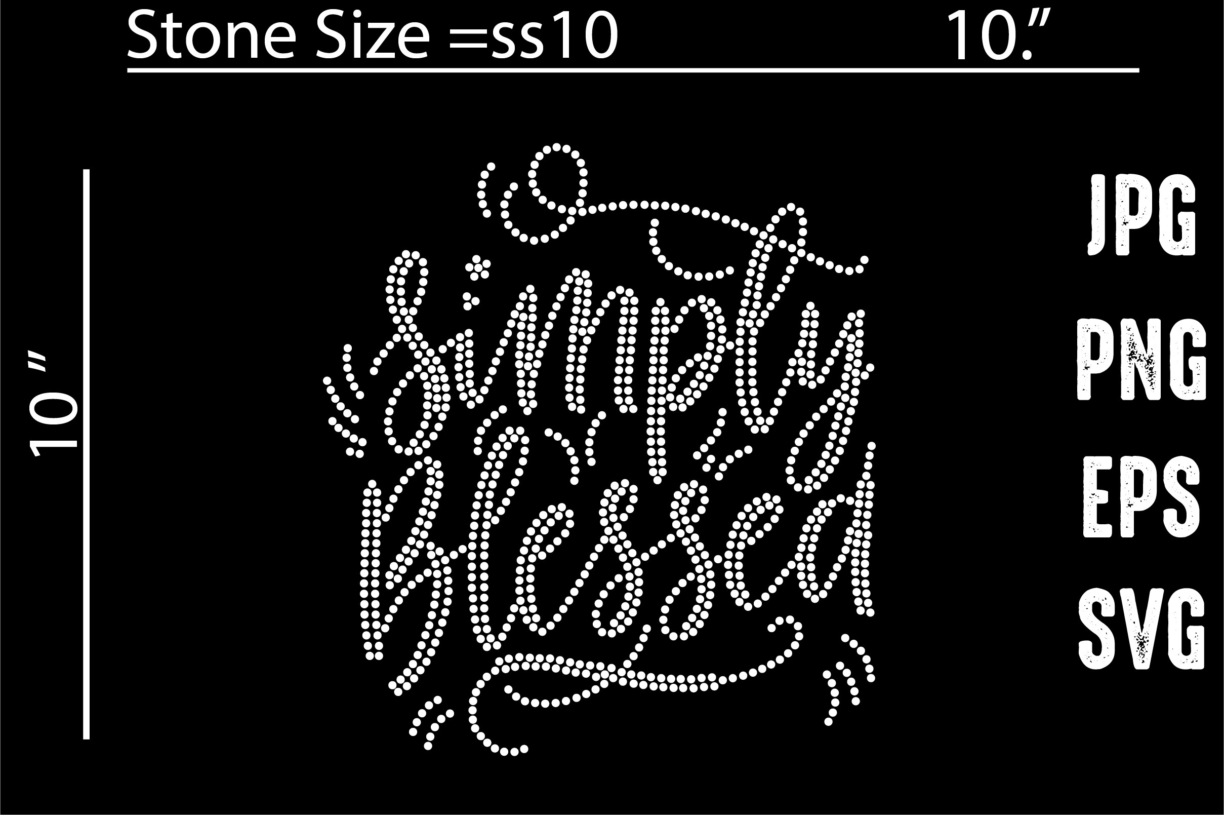 Simply Blessed Rhinestone Template Graphic by MRUMU · Creative Fabrica