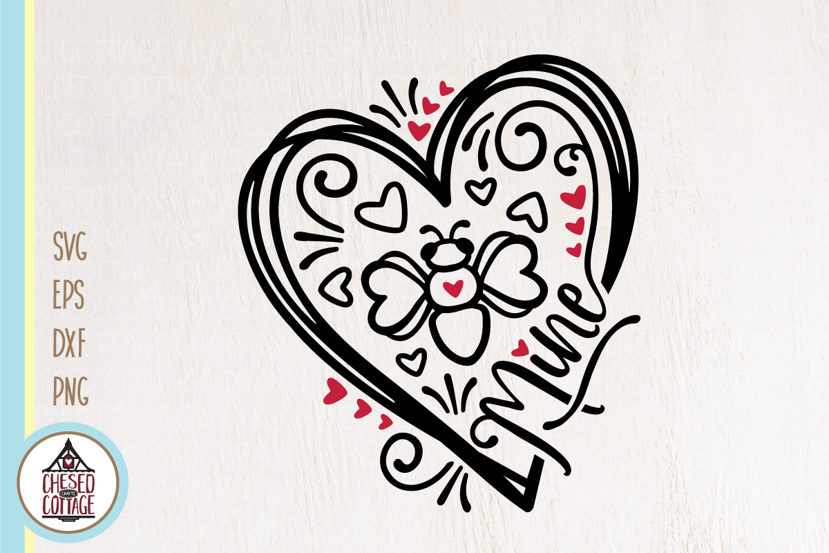 Bee Mine Heart Graphic by Chesed Cottage Crafts · Creative Fabrica