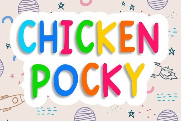Chicken Pocky Font PNG with transparent background - Preview 1