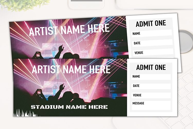 Concert Ticket Canva Template