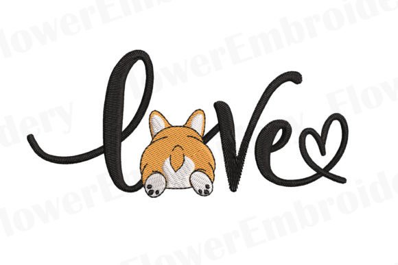 Corgi Dog Machine Embroidery