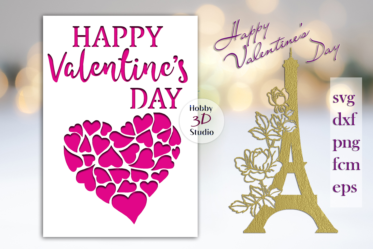 Happy Valentine's Day Paper Cut Card SVG · Creative Fabrica