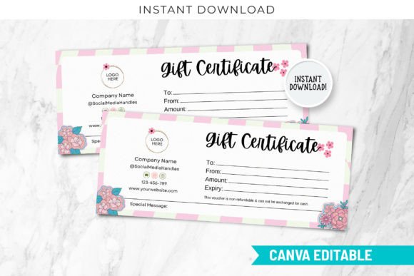 Retro Floral Gift Certificate Template