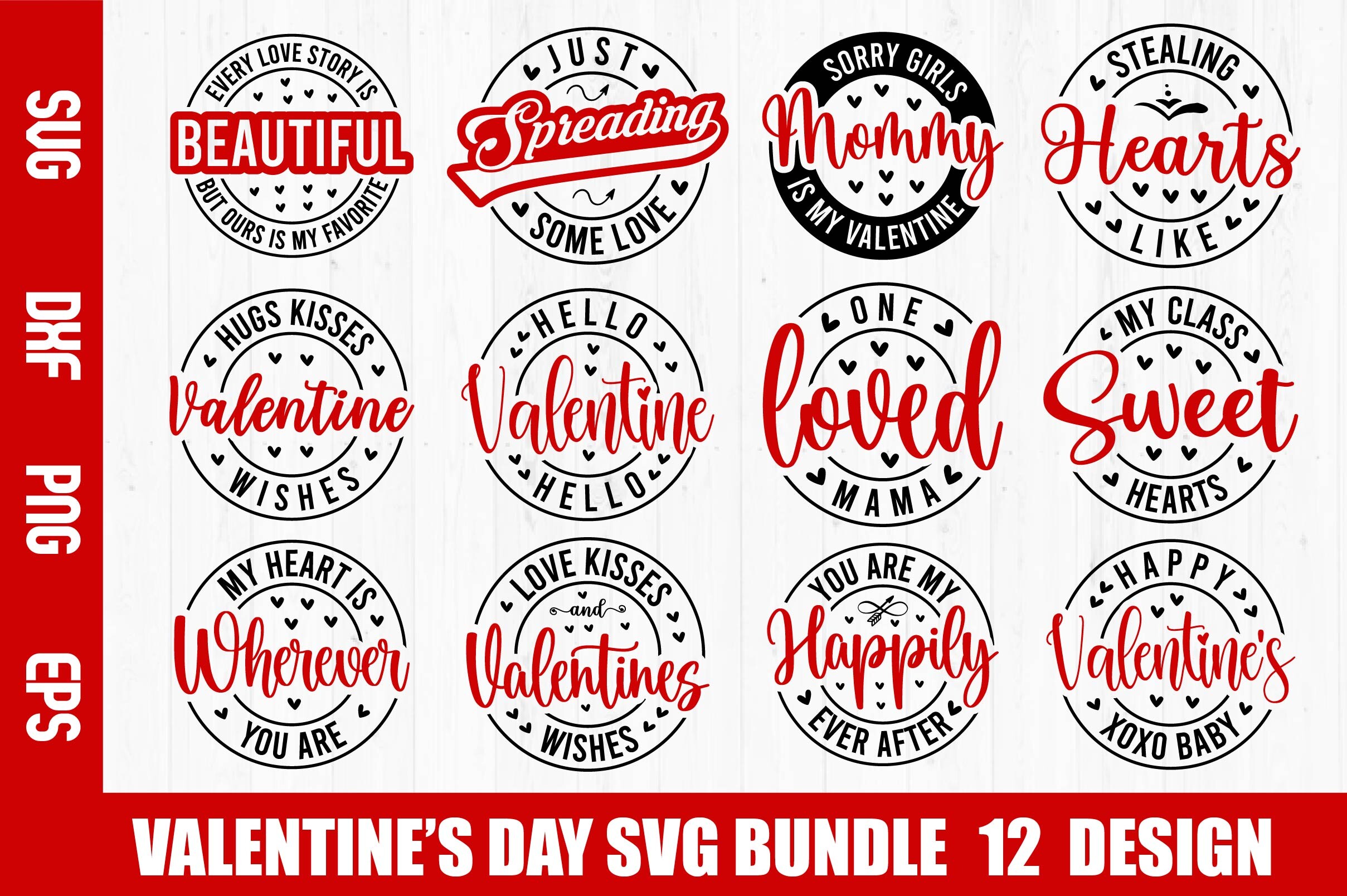 Valentine's Day SVG Bundle Graphic by nazrulislam405510 · Creative Fabrica