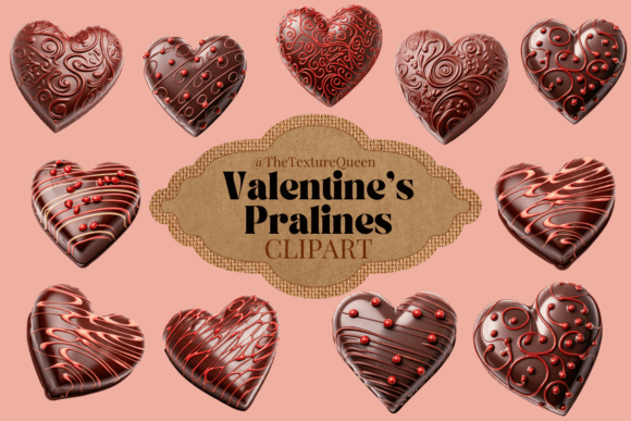 Valentines Chocolate Hearts Clipart PNG