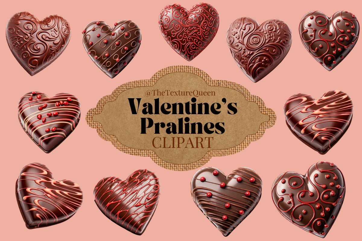 Valentines Chocolate Hearts Clipart PNG
