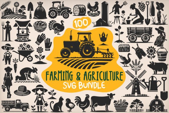 100 Farming and Agriculture SVG Designs Graphic by pixaroma · Creative ...