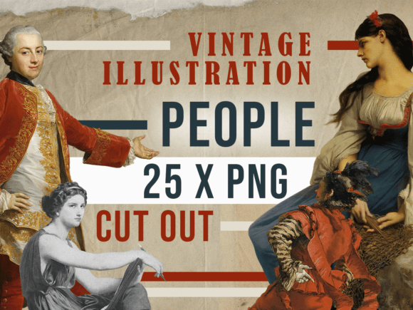 25 PNG VINTAGE PEOPLE / COLLAGE ELEMENTS