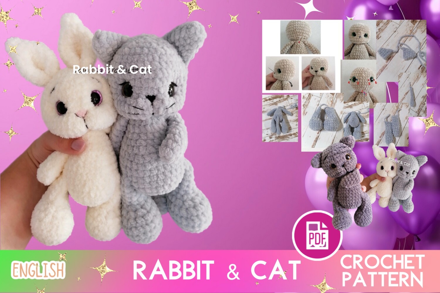 Crochet Rabbit & Cat / Easter Holiday