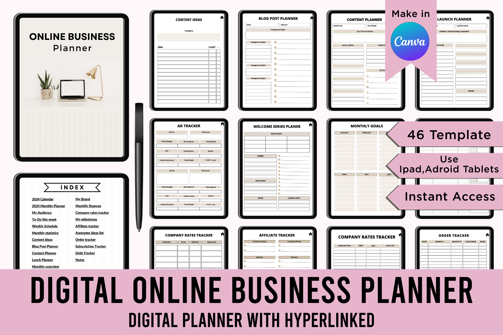 Digital Online Business Planner Canva