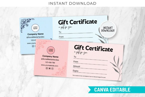 Editable Gift Voucher Template Canva
