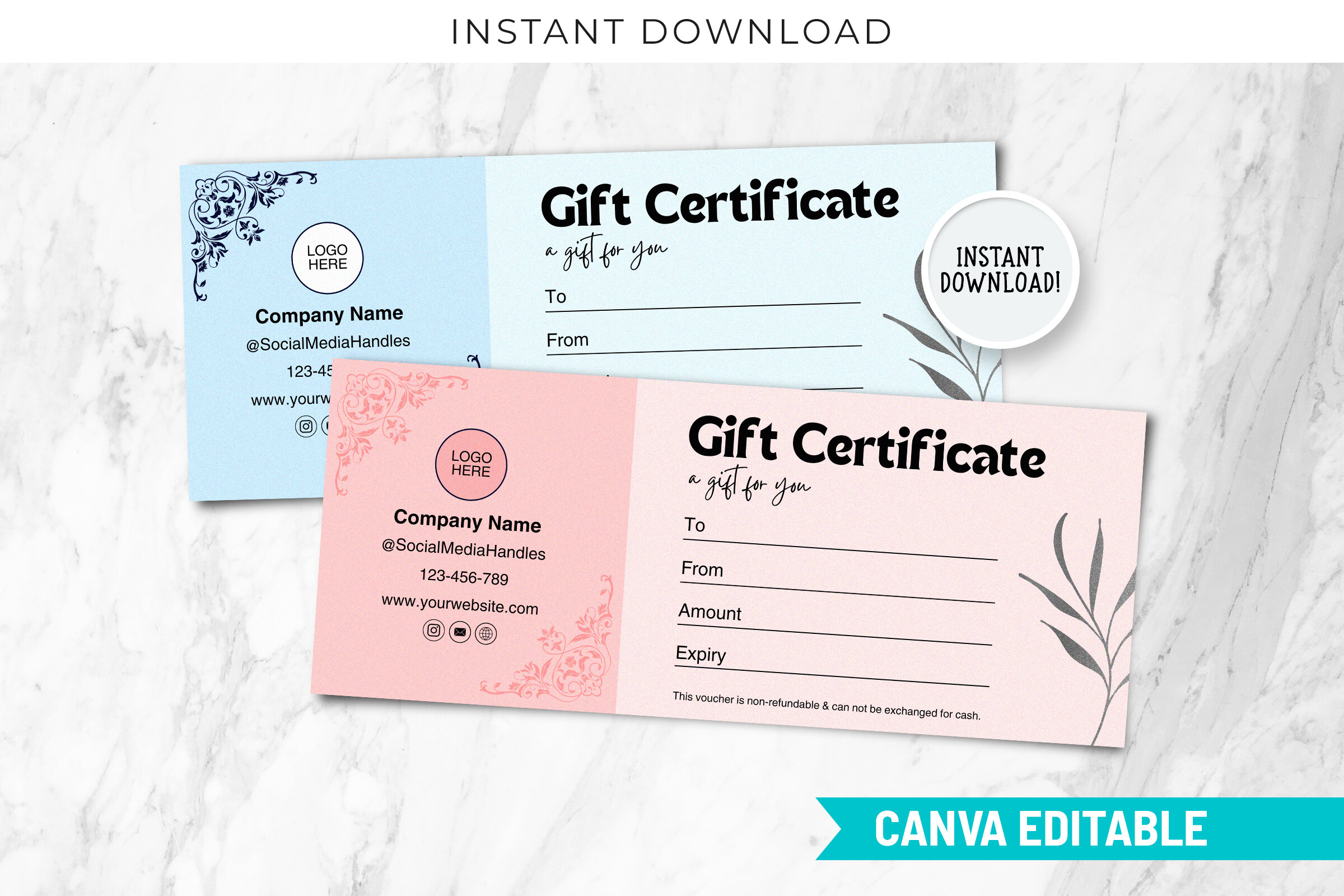 Editable Gift Voucher Template Canva
