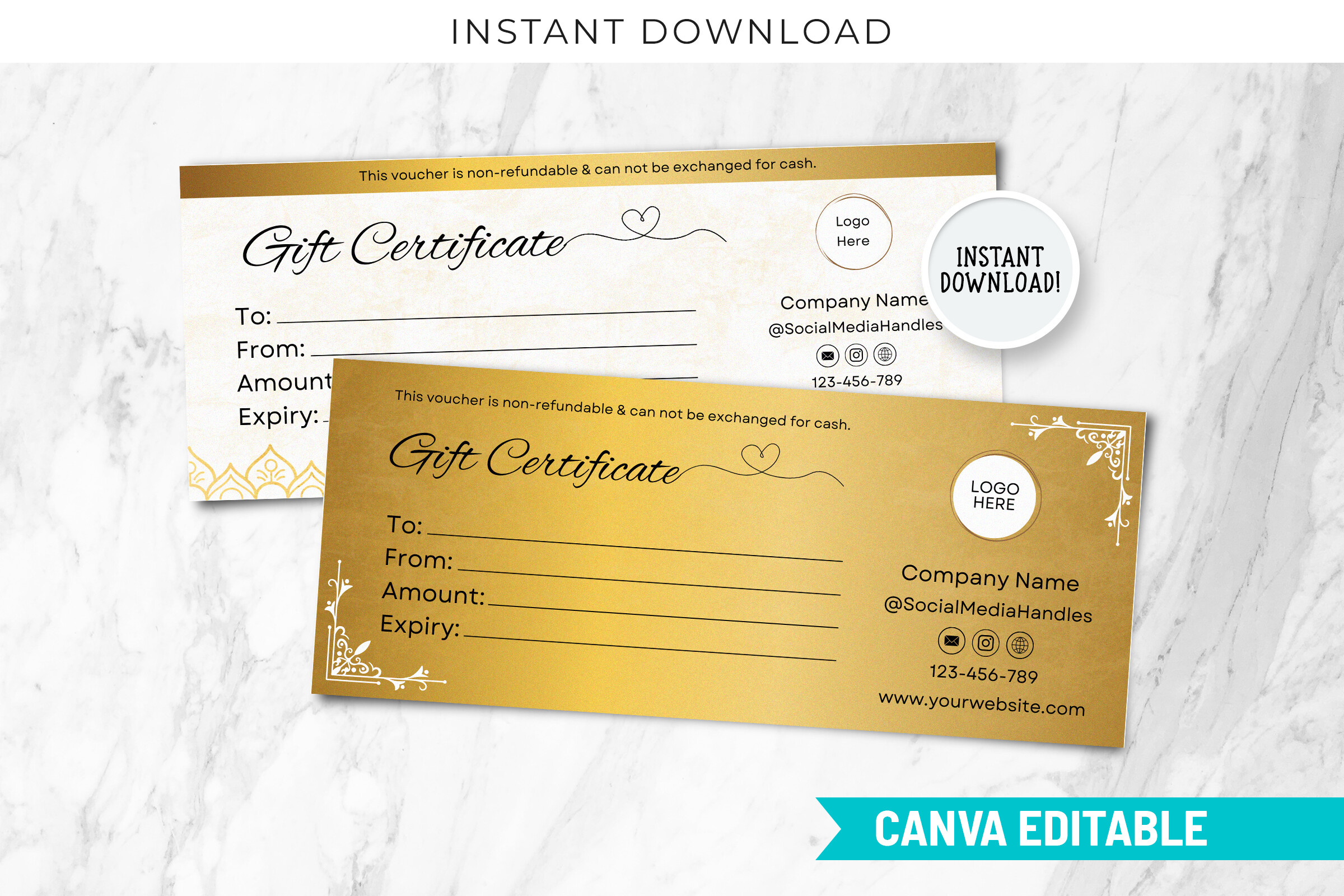 Gold Gift Certificate Template