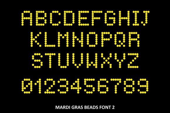 Mardi Gras Beads Font PNG with transparent background - Preview 2