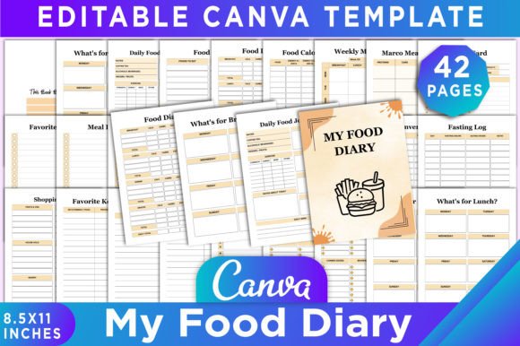 My Food Diary Canva Template