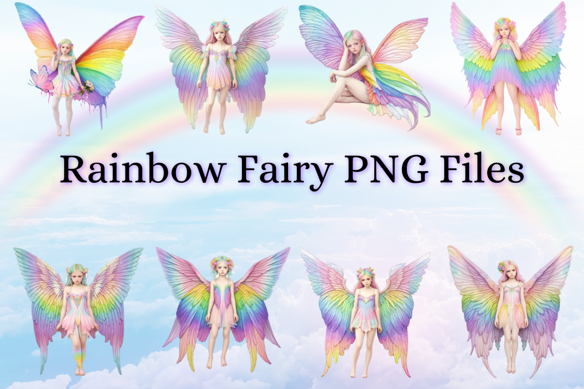 Rainbow Fairy PNG AI Graphic by Pixels N Bows · Creative Fabrica
