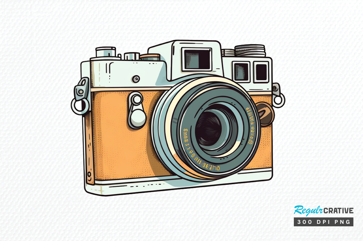 Retro Travel Camera Clipart Png Design Graphic by Regulrcrative ...