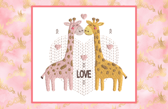 Valentine Love Giraffes-Small