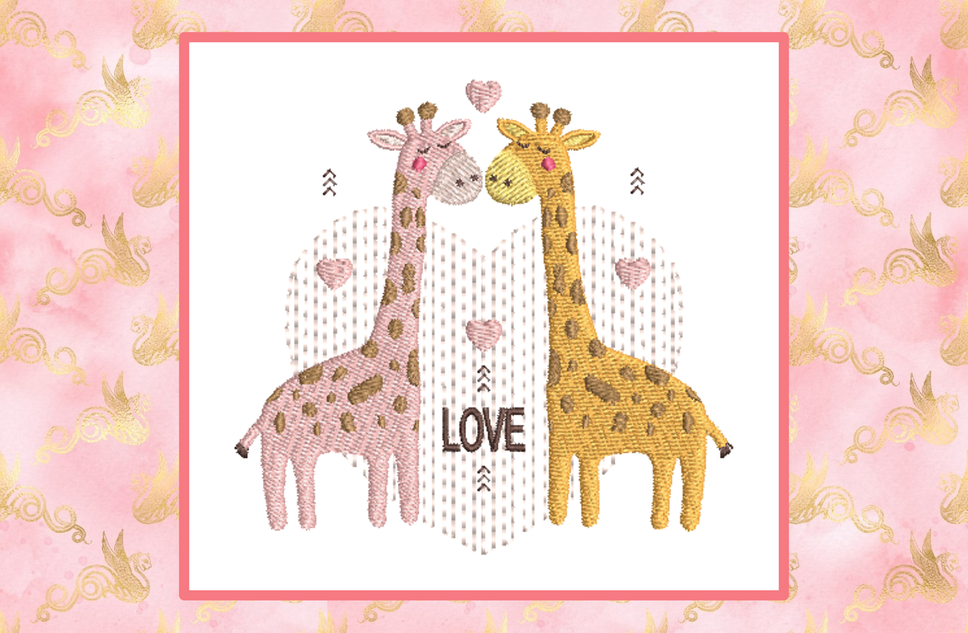 Valentine Love Giraffes-Small