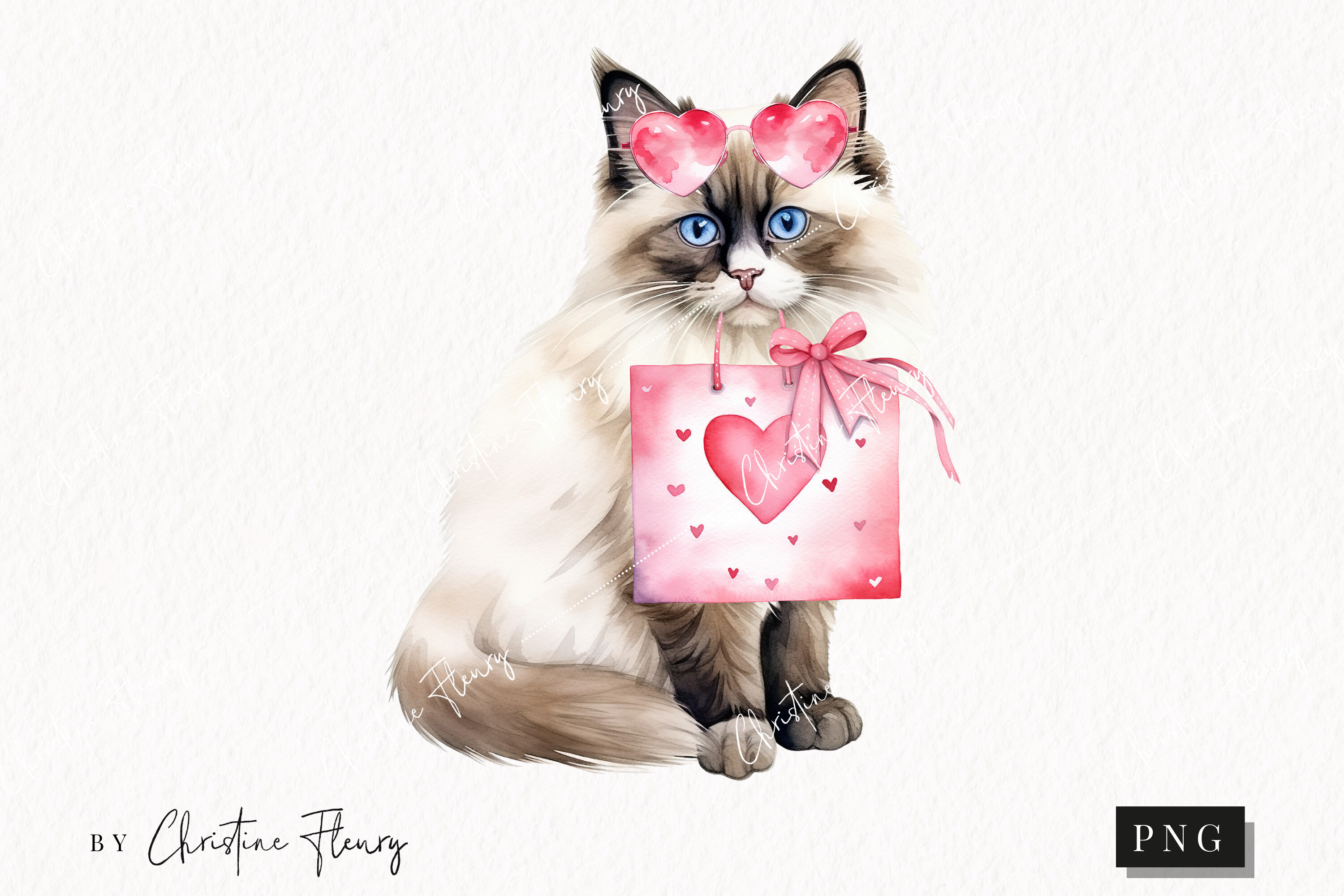 Valentine Ragdoll Cat PNG Graphic by Christine Fleury · Creative Fabrica