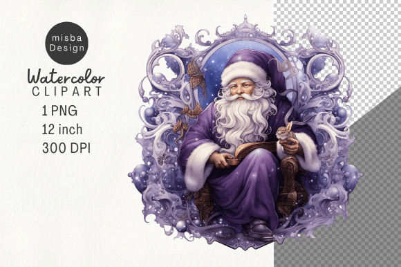 Vintage Christmas Santa Sublimation PNG