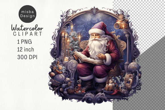 Vintage Christmas Santa Sublimation PNG